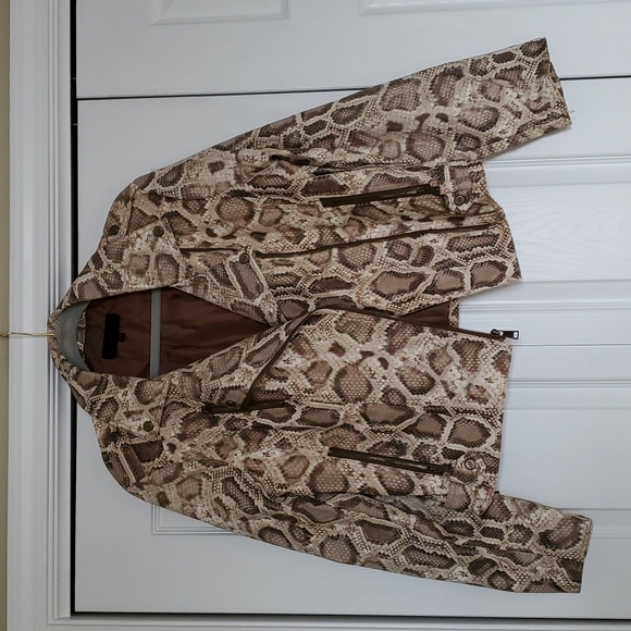 Steve Madden Jackets & Blazers - Steve Madden snake skin print moto jacket size xl euc